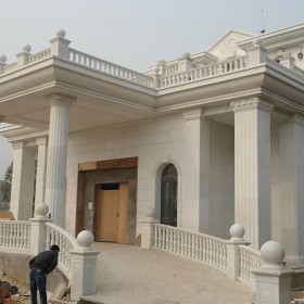 別墅石材 白灰顏色外墻裝飾 歐美風格