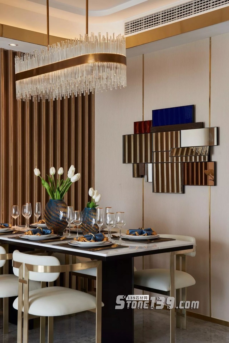 輕奢主義 | 大理石+黃銅鑲嵌設計裝飾應用